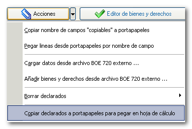 Exportar datos del modelo 720 a hoja de cálculo