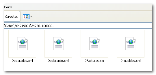 crea un directorio “Datos\NIF_Declarante\Número_Declaración\”.