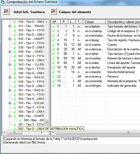 Chequear archivo de Enlace Contable en A3