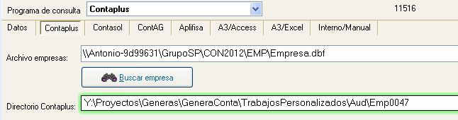 Configurar ruta de trabajo en Contaplus