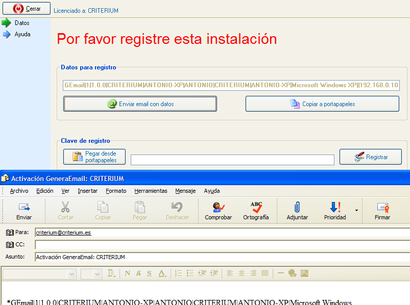 Registrar programa