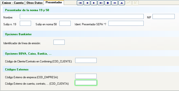 Códigos de identificación en confirming