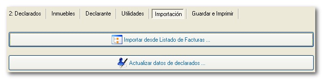 Importar desde listado de facturas