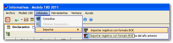 Importar registros con formato BOE.