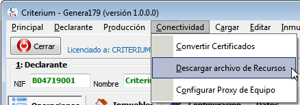 Descargar recursos Genera179