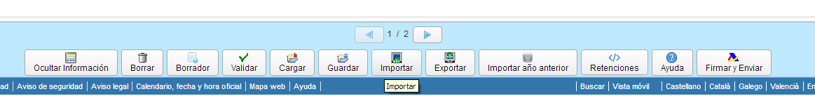 Importar modelo 190 en formulario web de AEAT
