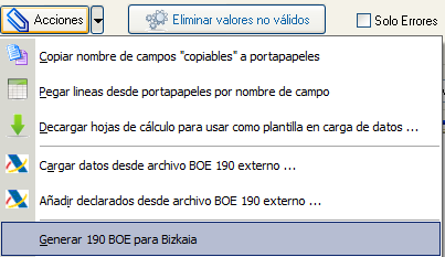 Exportar modelo 190 para Bizkaia
