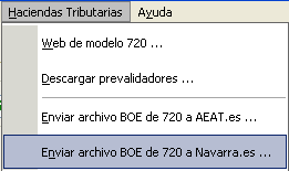 Enlace a modelo 720 en Hacienda Navarra