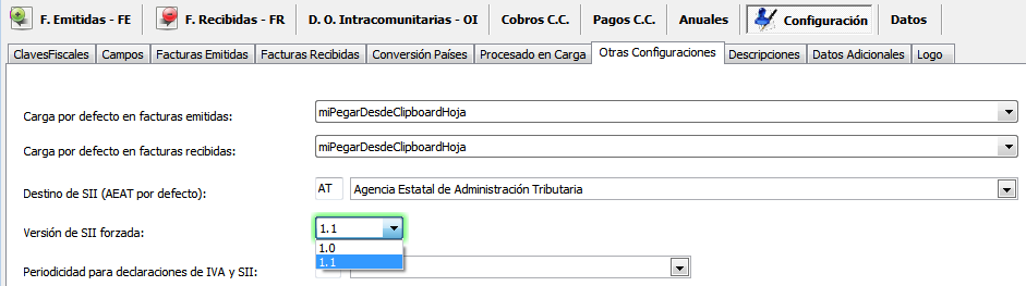 Activar versión 1.1 de SII