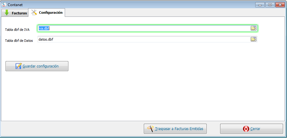 Configurar carga desde Contanet en SII