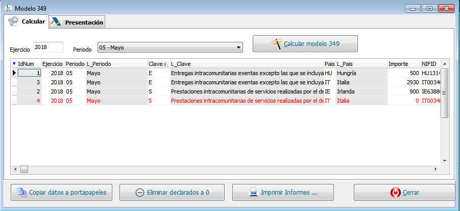 Generar modelo 349 desde datos de SII