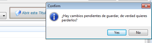 Aviso de cambios pendientes de guardar