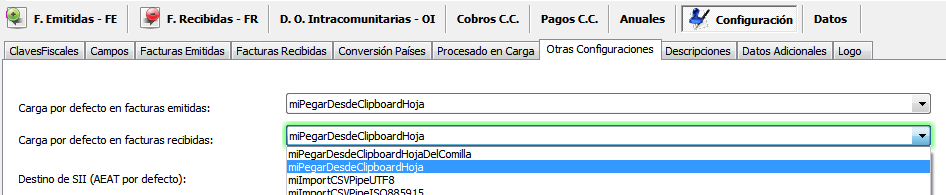 Predefinir método de carga por defecto