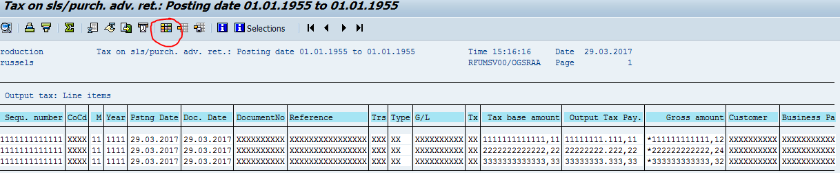 Configurar informe de SAP para carga en SII
