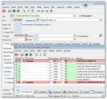 Contrato (pedido) con tratamiento de datos extendidos: descompuestos y mediciones